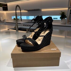 Christian Louboutin Bodrum 110 Black Wedge Heels